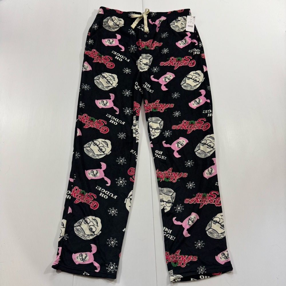 549. NWT Women's Black and Pink Christmas Story Pajama Pants (XL)